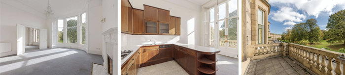 25 Belgrave Crescent terrace, Kitchen and drawing room