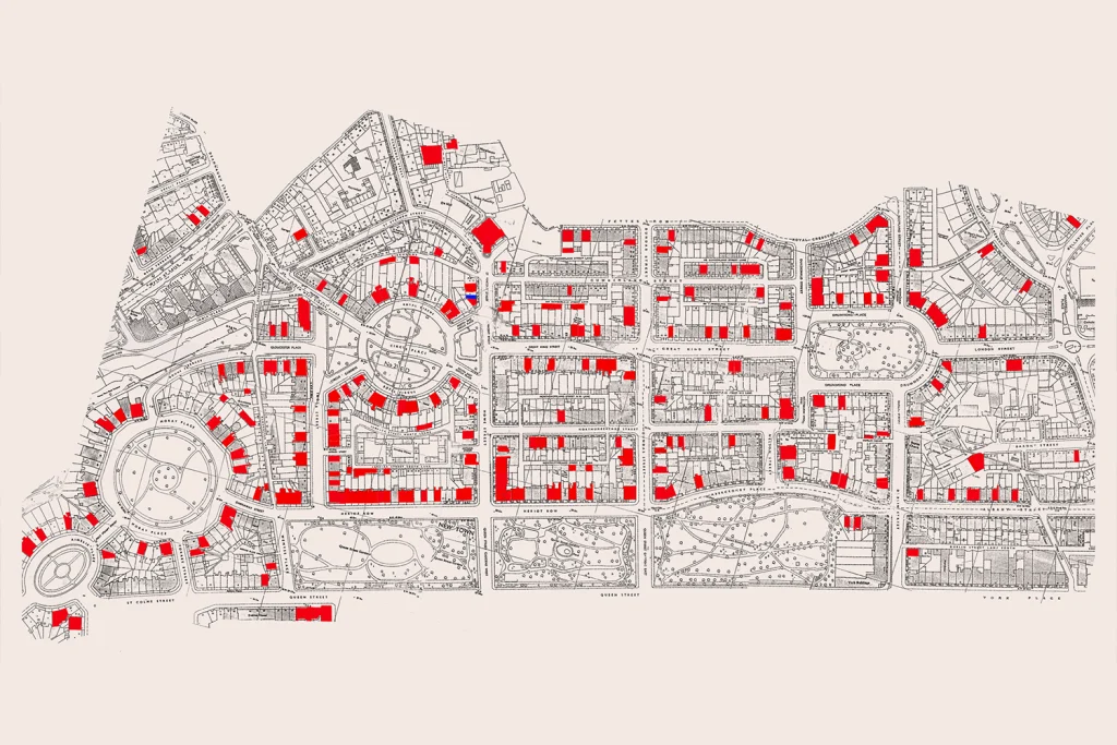 Edinburgh New Town map showing Lorn Macneal Architects projects